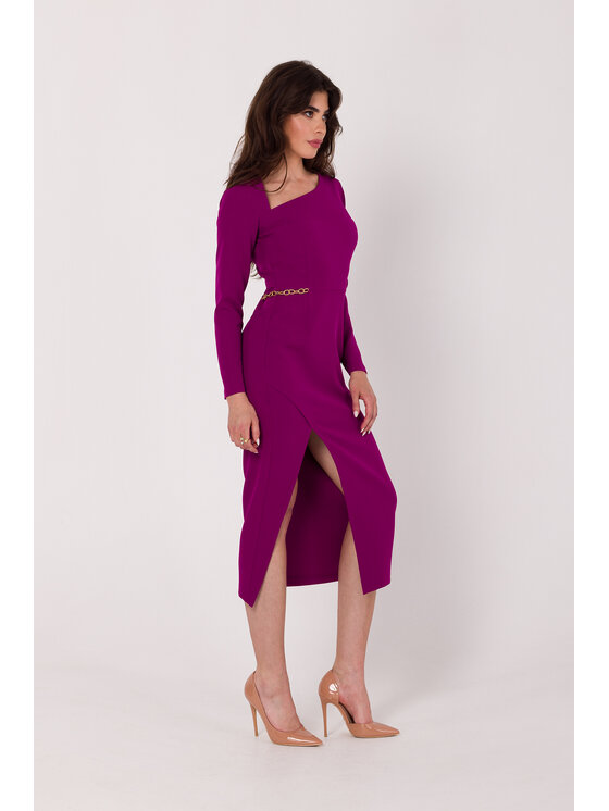 Makover Makover Každodenné šaty K178 Ružová Modern Fit
