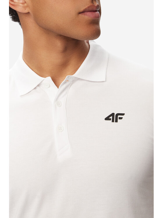 4F 4F Polo 4FWMM00TPTSM366 Biały Regular Fit
