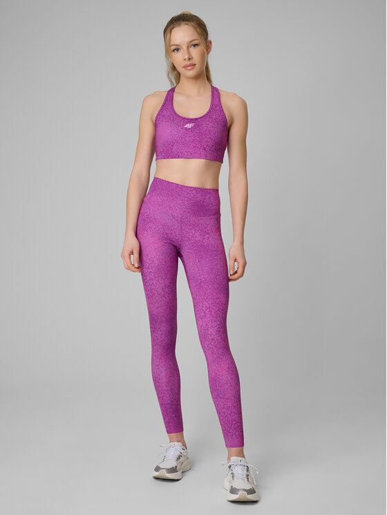 4F 4F Legginsy TRAINING Różowy Slim Fit