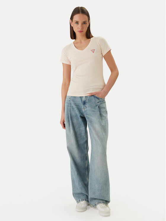 Guess Guess Majica W2YI45 J1314 Oranžna Slim Fit