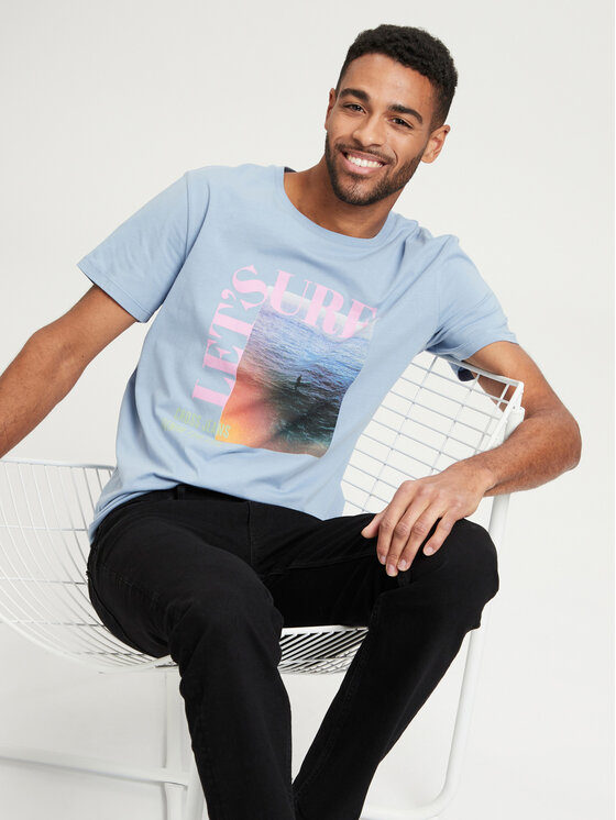 Cross Jeans Cross Jeans T-Shirt 15914-005 Błękitny Regular Fit