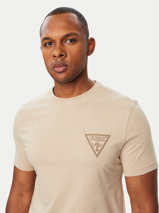 Guess Guess T-Shirt M6BI49 K6186 Beige Slim Fit