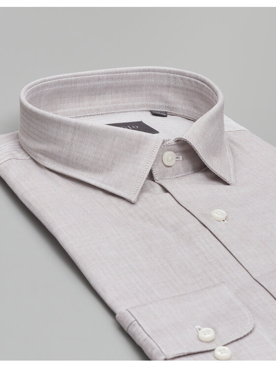 Borgio Borgio Koszula francolise Brązowy Slim Fit