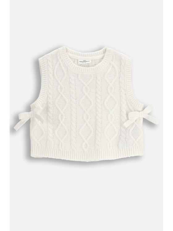 Coccodrillo Coccodrillo Sweter ZC5172801WGK-003 Kremowy Regular Fit