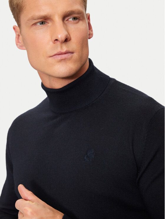 KARL LAGERFELD KARL LAGERFELD Krekls ar augstu apkakli 655058 544399 Tumši zils Regular Fit