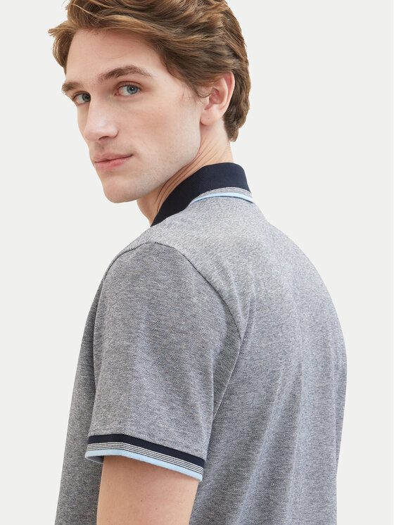 Tom Tailor Tom Tailor Тениска с яка и копчета 1040822 Сив Regular Fit
