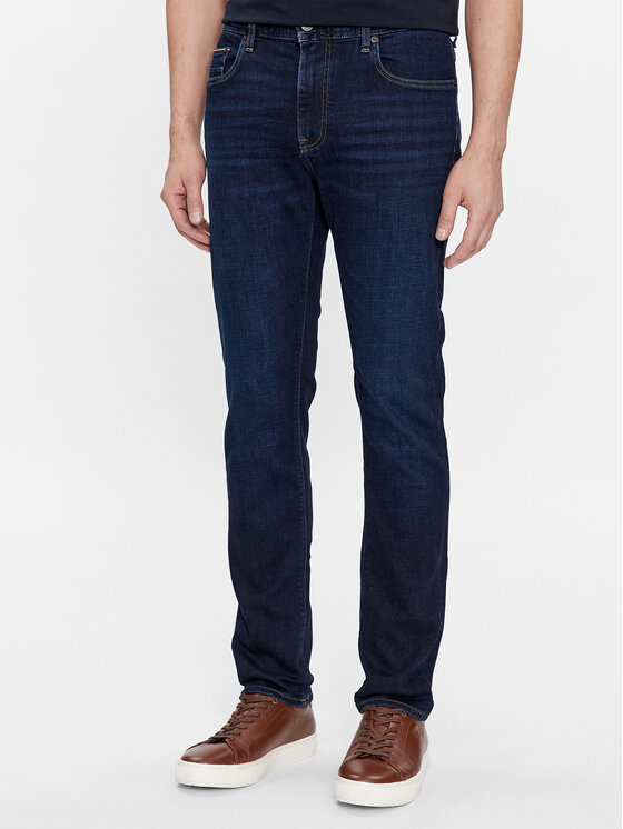 Tommy Hilfiger Jeans hlače Bleecker MW0MW33346 Mornarsko modra Slim Fit