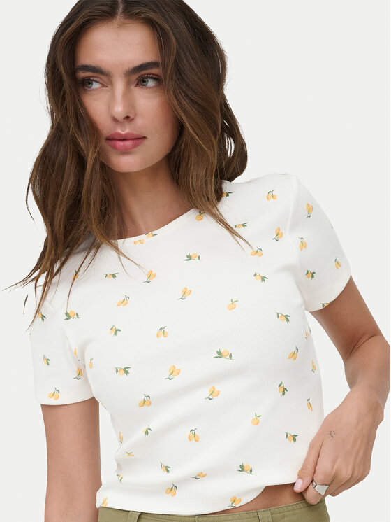 ONLY ONLY Marškinėliai Fenja 15347986 Balta Slim Fit