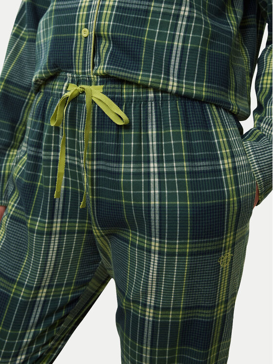 Triumph Triumph Pyžamo Boyfriend PW X Checks 10216554 Zelená Relaxed Fit