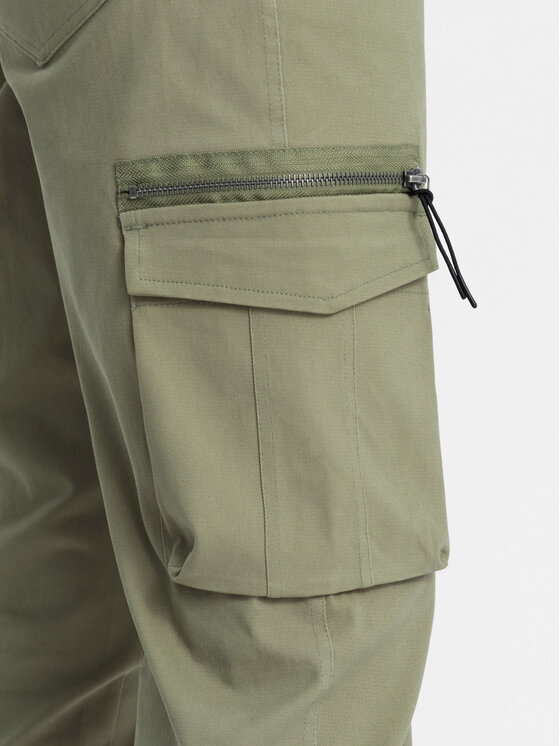 Ombre Ombre Spodnie cargo OM-PACG-0196 Khaki Regular Fit