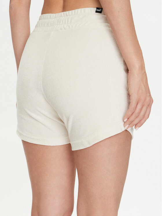 Puma Puma Pantaloni scurți sport Ess Elevated 677946 Écru Regular Fit