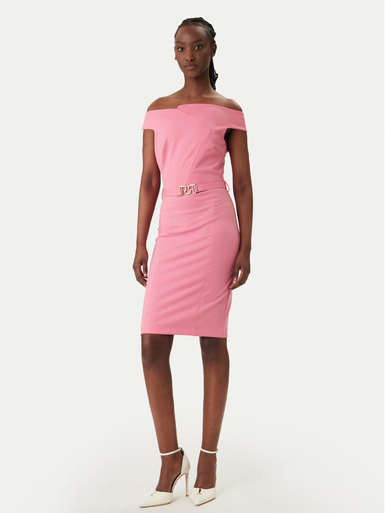 Rinascimento Rinascimento Koktejlové šaty CFC0127755003 Ružová Slim Fit