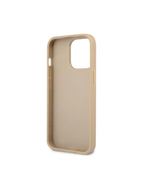 Guess Guess Etui na telefon Saffiano Triangle Logo Case Beżowy