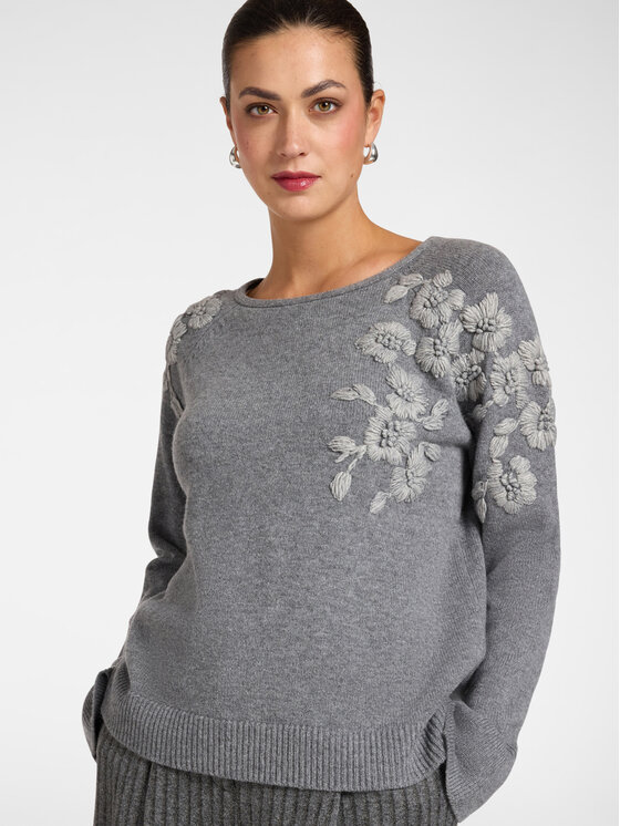 Elena Mirò Elena Mirò Sweter M099Z000864N013 Szary Regular Fit