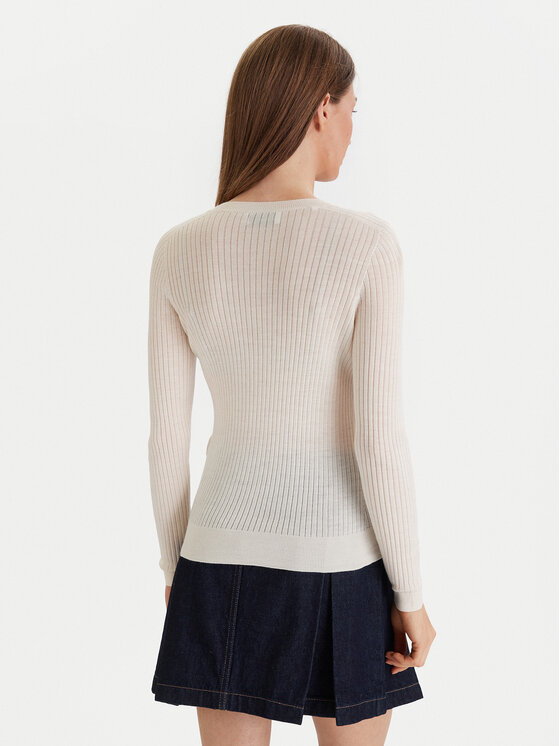 Lacoste Lacoste Cardigan AF4141 Écru Slim Fit