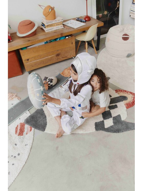 Lorena Canals Lorena Canals Dywan dziecięcy Dywan bawełniany Rakieta do prania w pralce, "Mom, I want to be an astronaut" Kolorowy