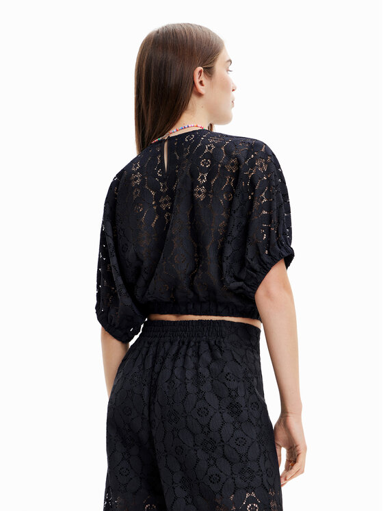 Desigual Desigual Блуза Lucca 23SWBW01 Черен Relaxed Fit