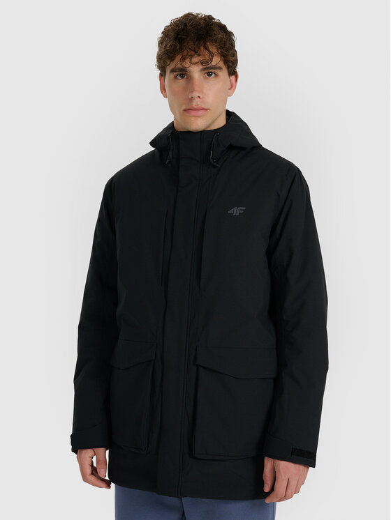 4F 4F Parka URBAN COMMUTER Czarny Regular Fit