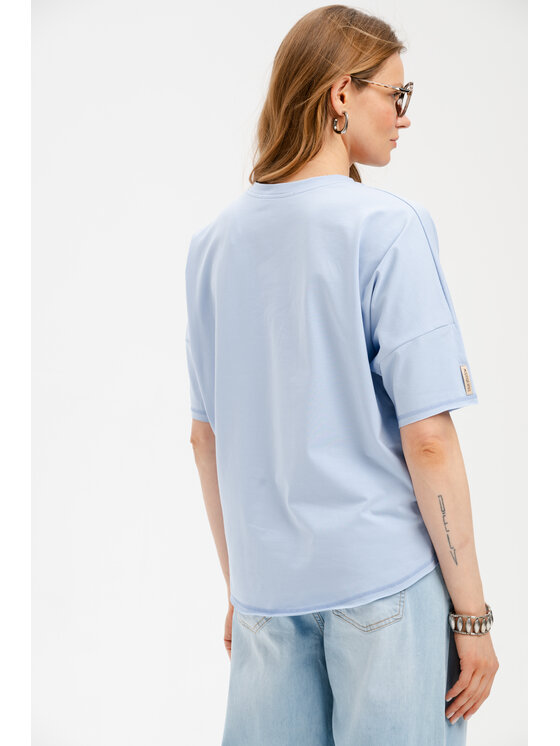 blue shadow blue shadow Bluzka Arya Niebieski Regular Fit