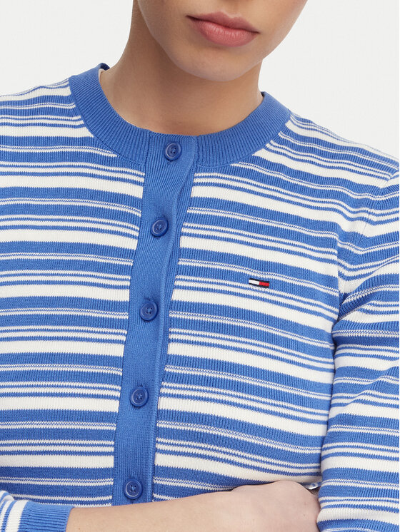 Tommy Jeans Tommy Jeans Pletena jopica DW0DW22314 Modra Slim Fit