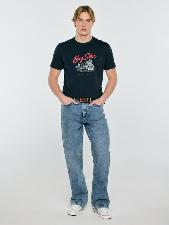 BIG STAR BIG STAR T-Shirt STERIR Granatowy Basic Fit