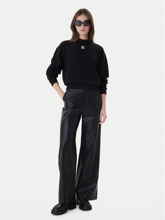 HUGO Hugo Pulóver Daxandria 50527463 Fekete Relaxed Fit