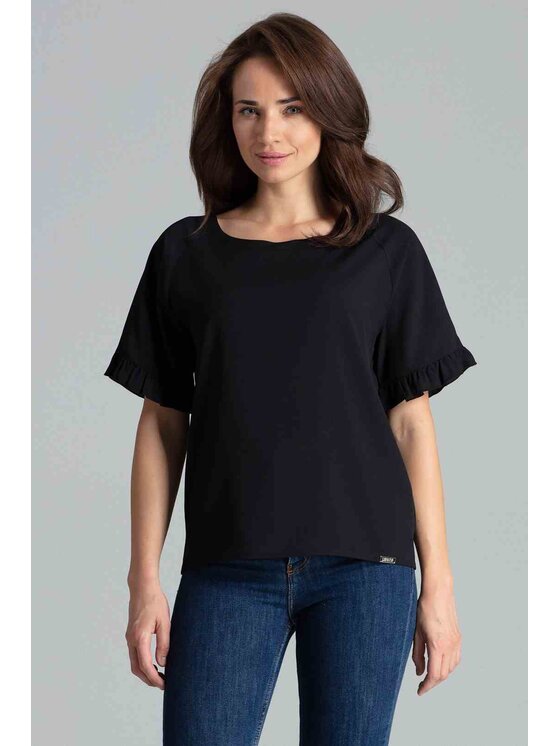 Lenitif Lenitif Blusa L052 Nero Regular Fit