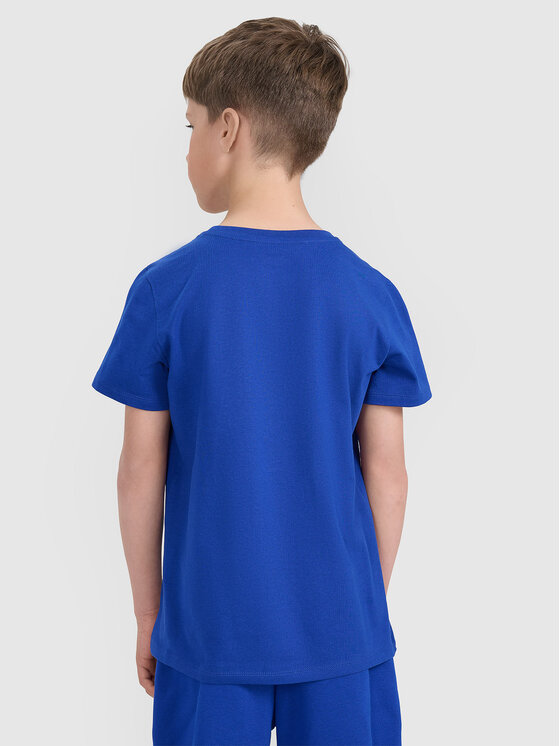 4F 4F T-Shirt BASIC+ Niebieski Regular Fit