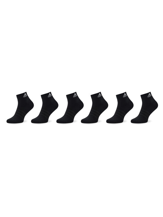 Set de 6 perechi de șosete medii unisex adidas Cushioned Sportswear IC1291 Black/White