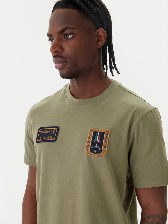 Aeronautica Militare Aeronautica Militare Tričko 261TS2544UJ00592 Zelená Regular Fit