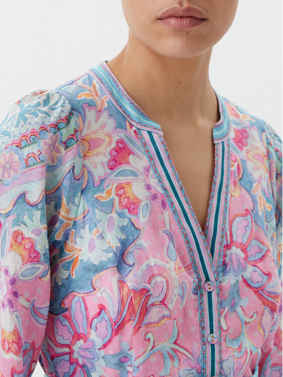 Hale Bob Hale Bob Sommerkleid with linen 4ZCA612M Rosa Regular Fit