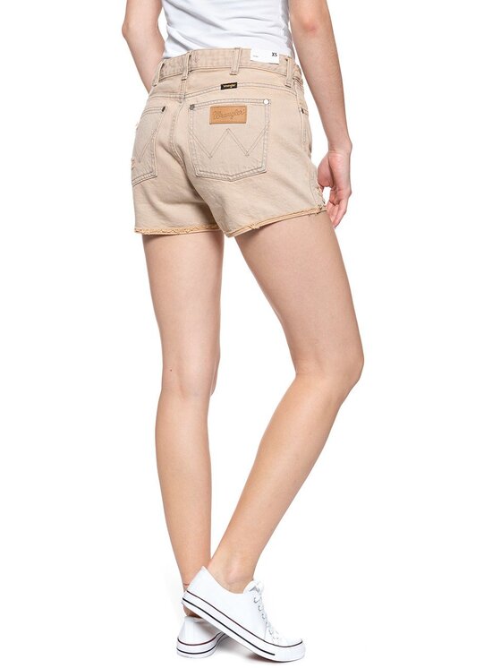 Wrangler Wrangler Szorty jeansowe THE SHORT Brązowy Regular Fit