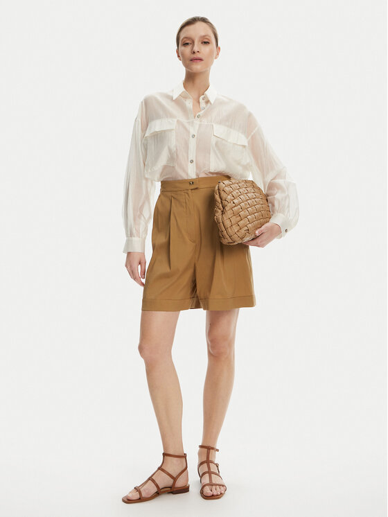Max Mara Beachwear Max Mara Beachwear Bermuda kratke hlače Sultano 2516141019 Rjava Relaxed Fit
