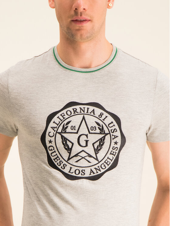Guess Guess Marškinėliai M01I83 K46D0 Pilka Slim Fit