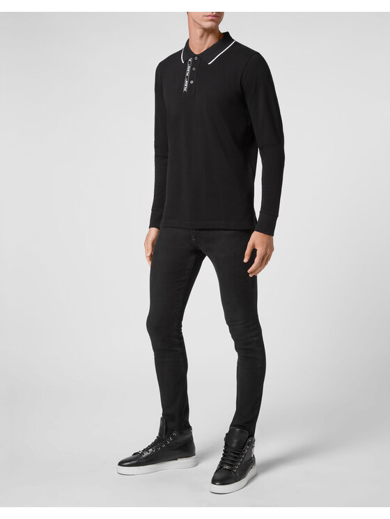 PHILIPP PLEIN PHILIPP PLEIN Polo 5459 Czarny Regular Fit