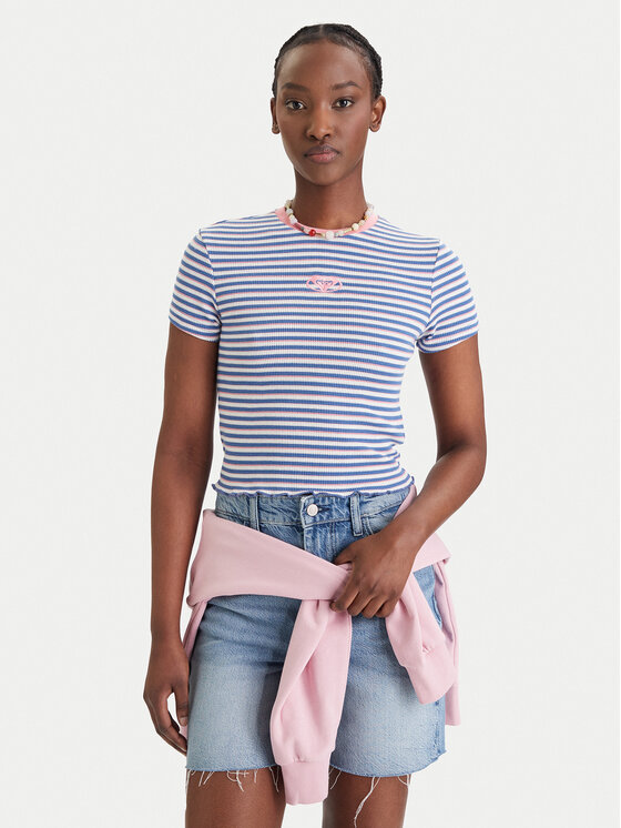 Roxy Roxy Póló Bright Lights ERJKT04395 Kék Slim Fit