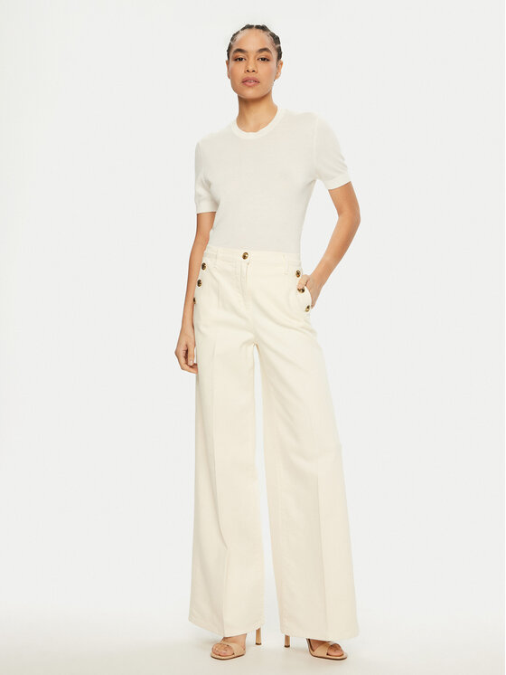 Luisa Spagnoli Luisa Spagnoli Traperice Aceto 541773 Écru Wide Leg