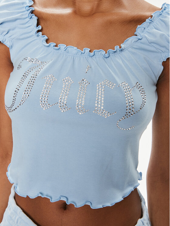 Juicy Couture Juicy Couture Bluzka Brodie JCWCT23309 Błękitny Regular Fit