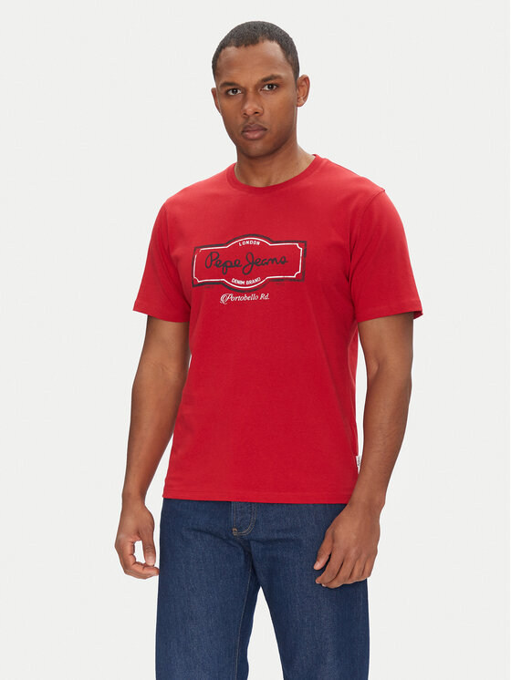 Pepe Jeans Pepe Jeans Marškinėliai Daxton PM509786 Raudona Regular Fit