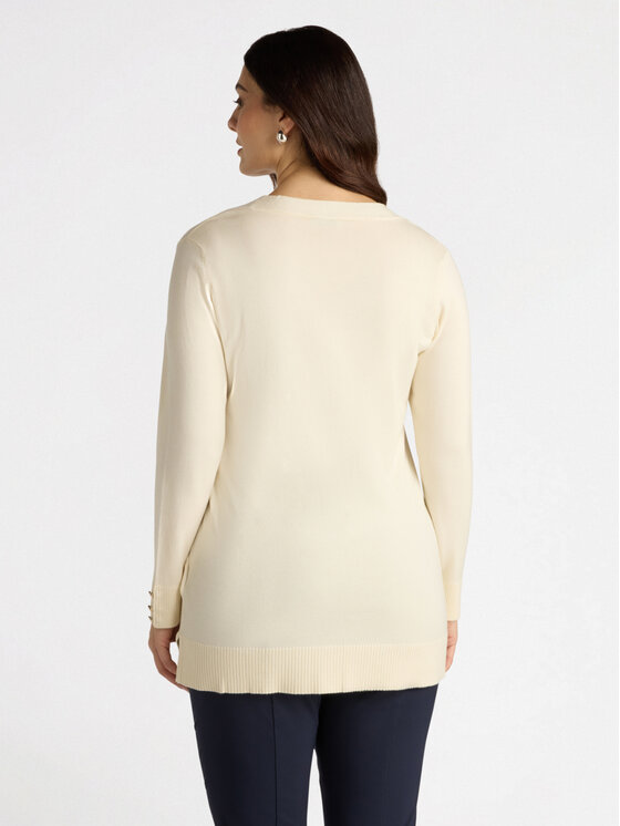 Fiorella Rubino Fiorella Rubino Sweter M408L007769N011 Biały Regular Fit