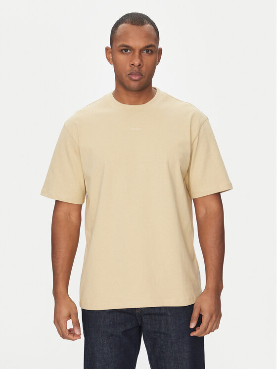 HUGO T-shirt Dapolino 50488330 Beige Relaxed Fit, taglia : L