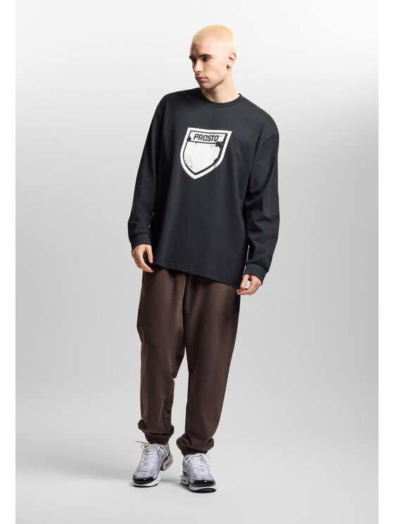 PROSTO. PROSTO. Longsleeve Splash Shield Czarny Regular Fit