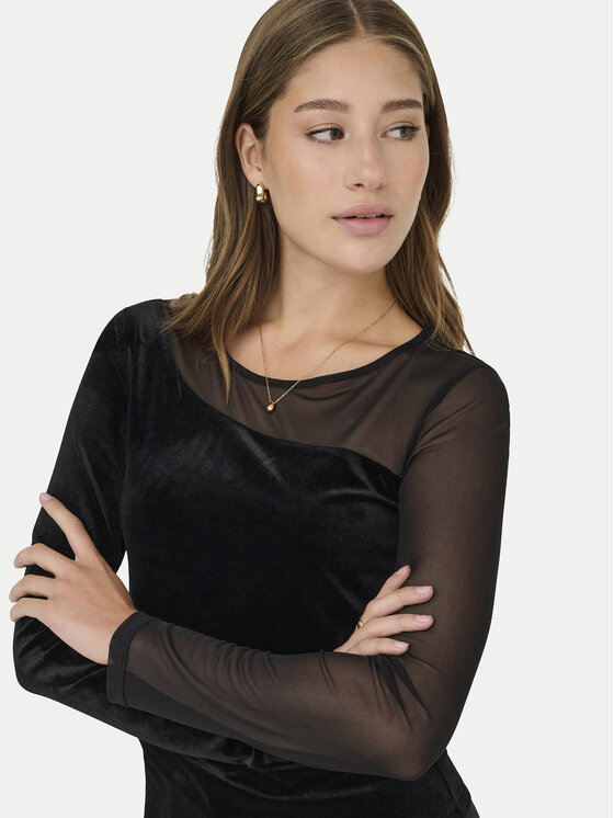 ONLY ONLY Blúz Smooth 15360668 Fekete Slim Fit