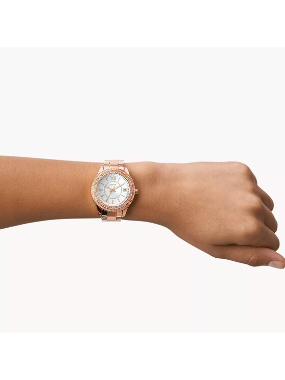 Fossil Fossil Zegarek ES5131 Różowe złoto