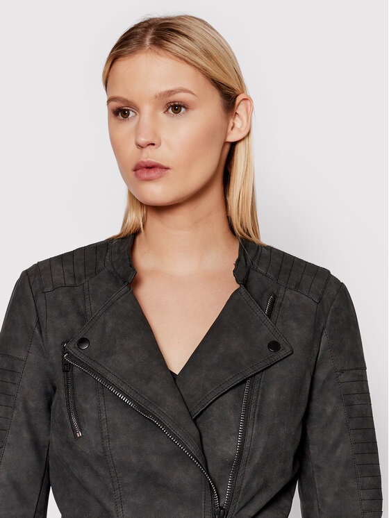 ONLY ONLY Kurtka z imitacji skóry Ava 15102997 Czarny Regular Fit