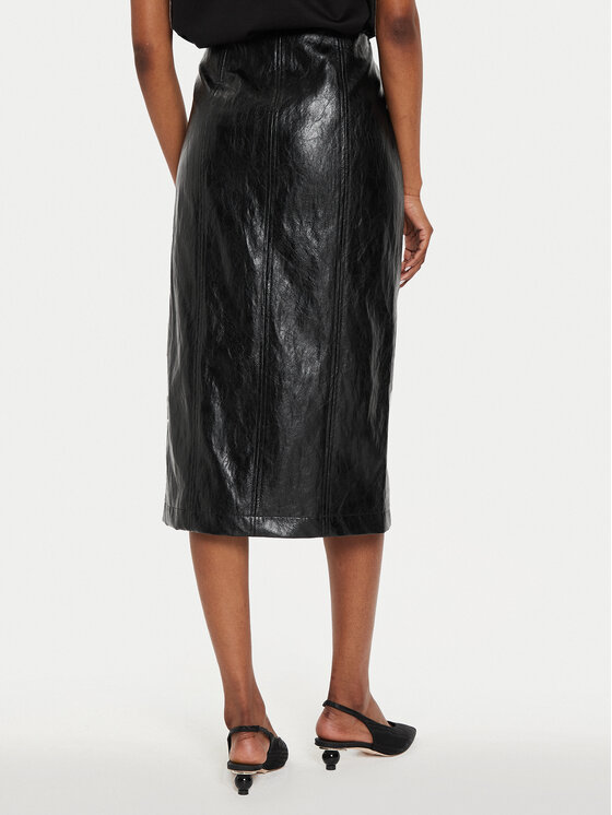 Marella Marella Spódnica z imitacji skóry Biagio 2423106071 Czarny Regular Fit