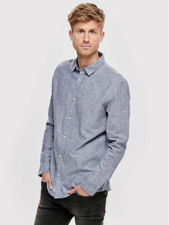Only & Sons Košeľa Caiden 22012321 Modrá Slim Fit