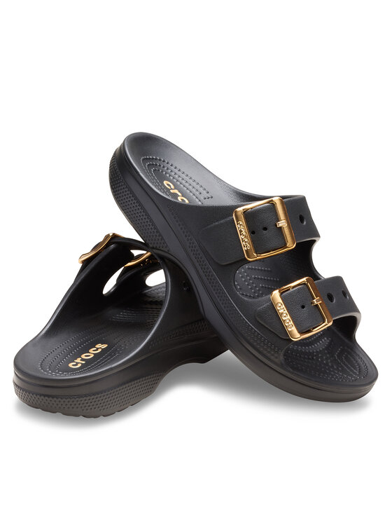 Crocs Crocs Šľapky Saturday Sandal Metallic Buckle 213316 Čierna