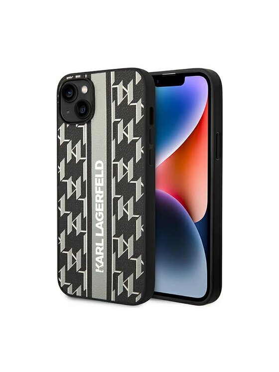 KARL LAGERFELD KARL LAGERFELD Etui na telefon Monogram Stripe Szary