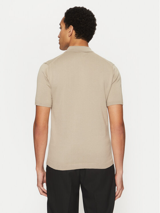 Calvin Klein Calvin Klein Тениска с яка и копчета K10K114476 Бежов Regular Fit